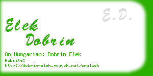 elek dobrin business card